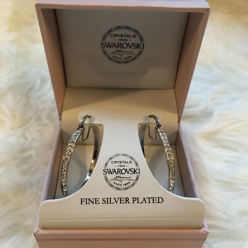 Gorgeous Swarovski Hoop Earrings